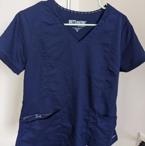 Navy blue grays anatomy scrubs 2 tops and 1 bottom